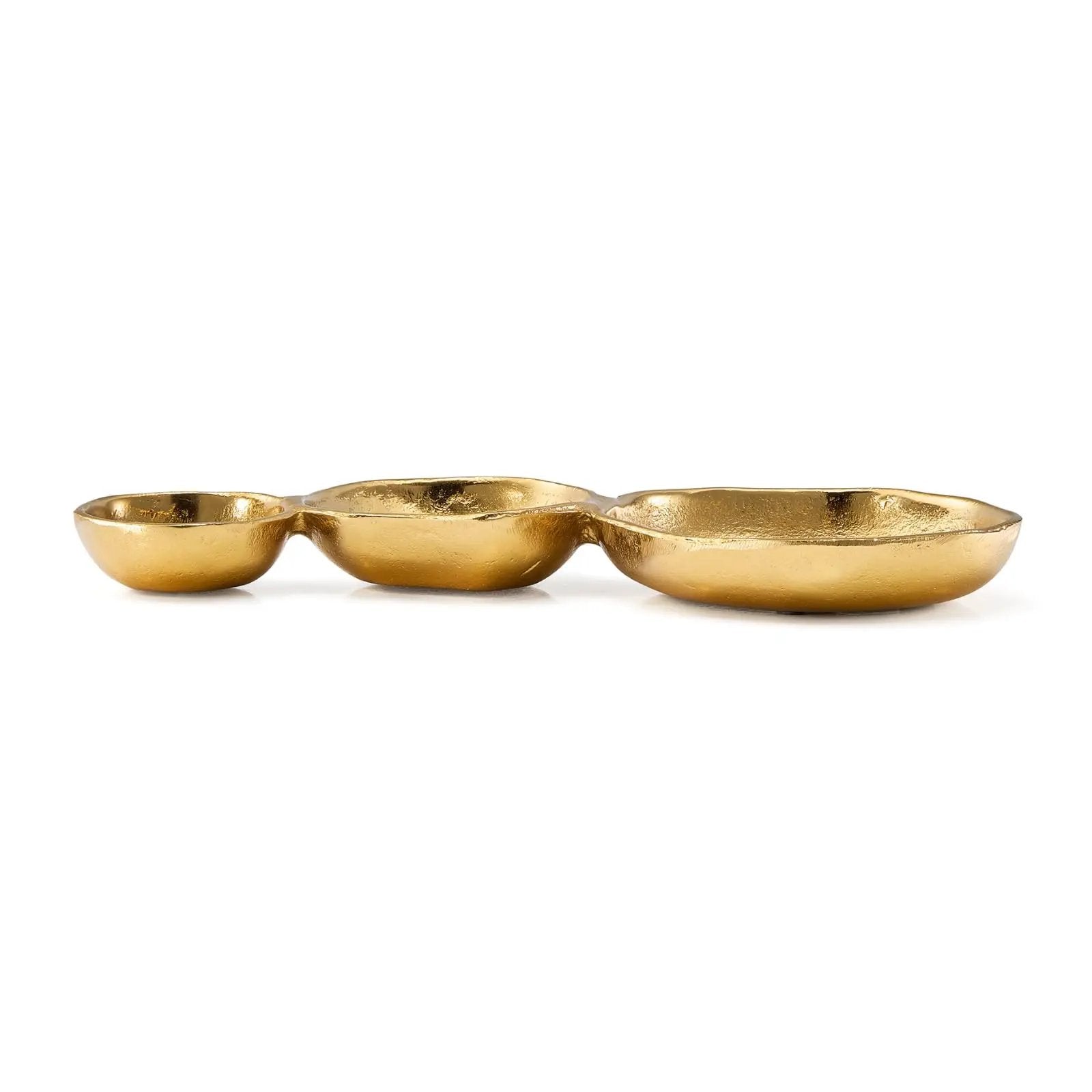 3 Cluster Decorative Bowls Gold Hammered Snack Tray Bowl Chip from PriceLows™