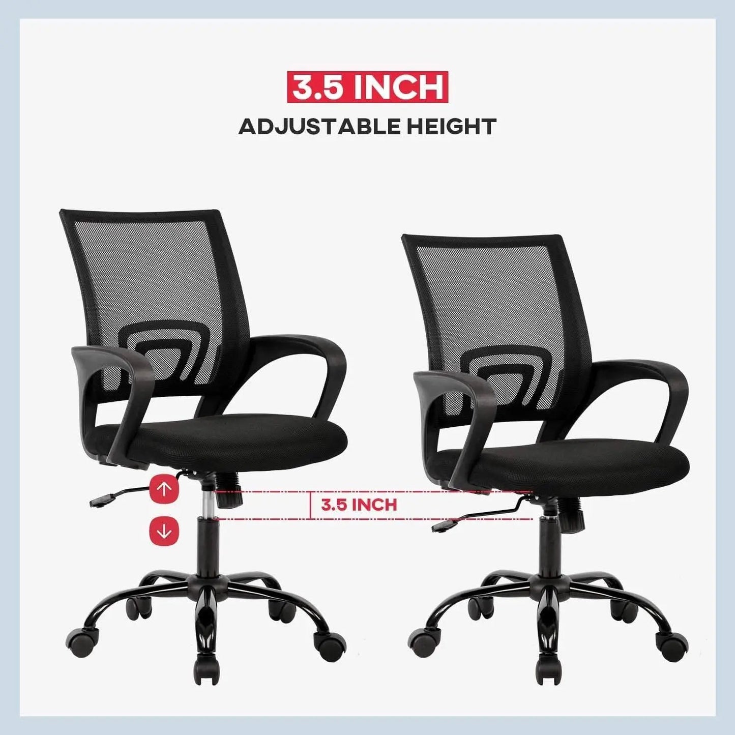 Ergonomic Mesh Office Chair With Lumbar Support Black from PriceLows™