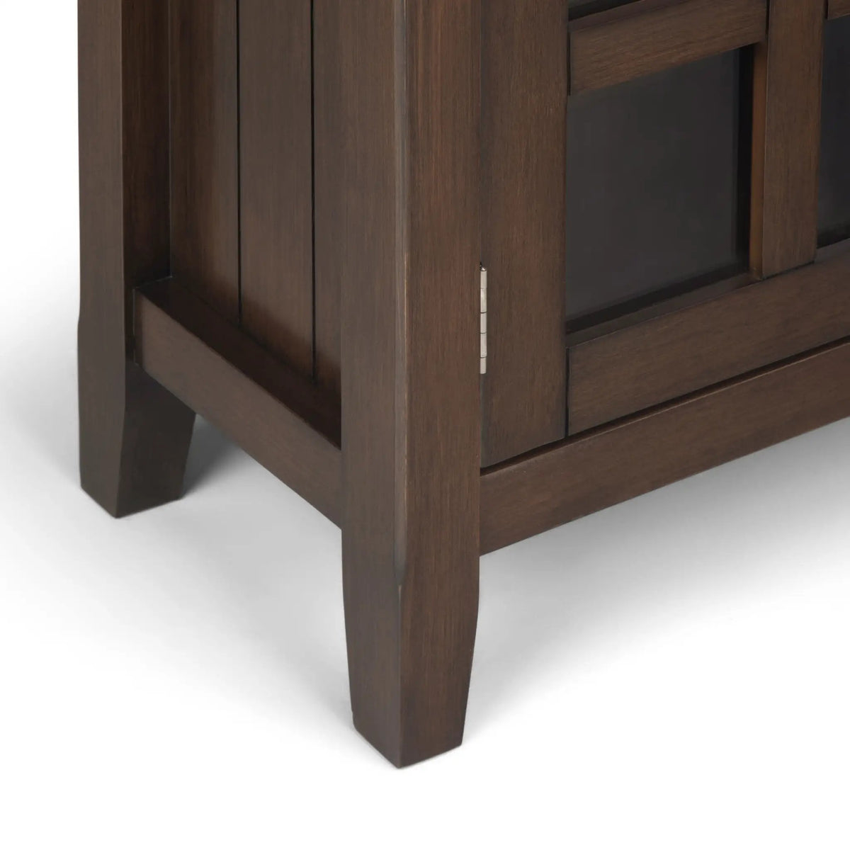 Acadian Entryway Storage Cabinet | Handcrafted Solid Wood | Two Drawers | Tempered Glass Doors