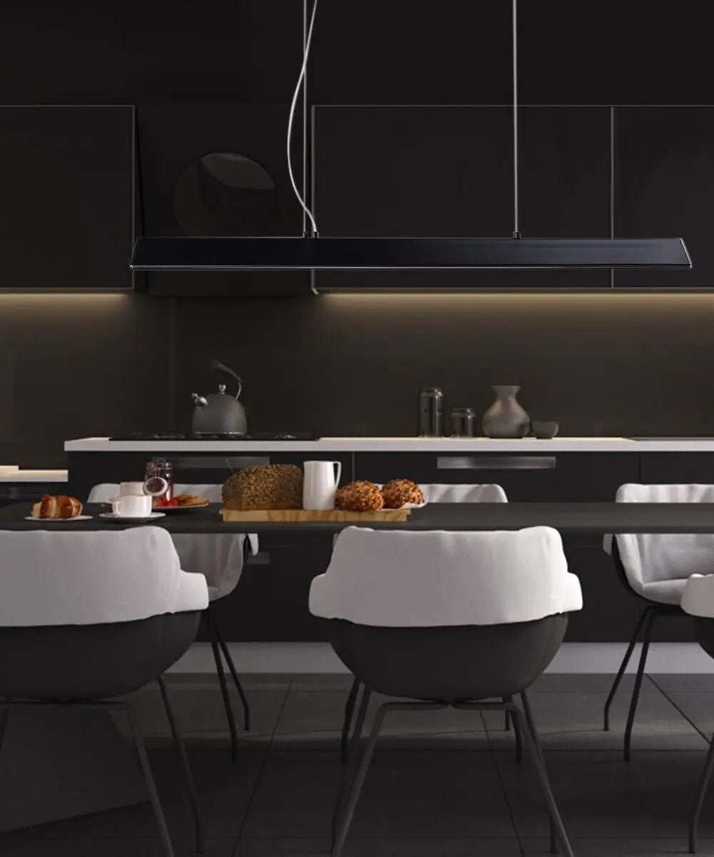 Pendant Light | 46 Inch Length | Black Chrome | Integrated LED