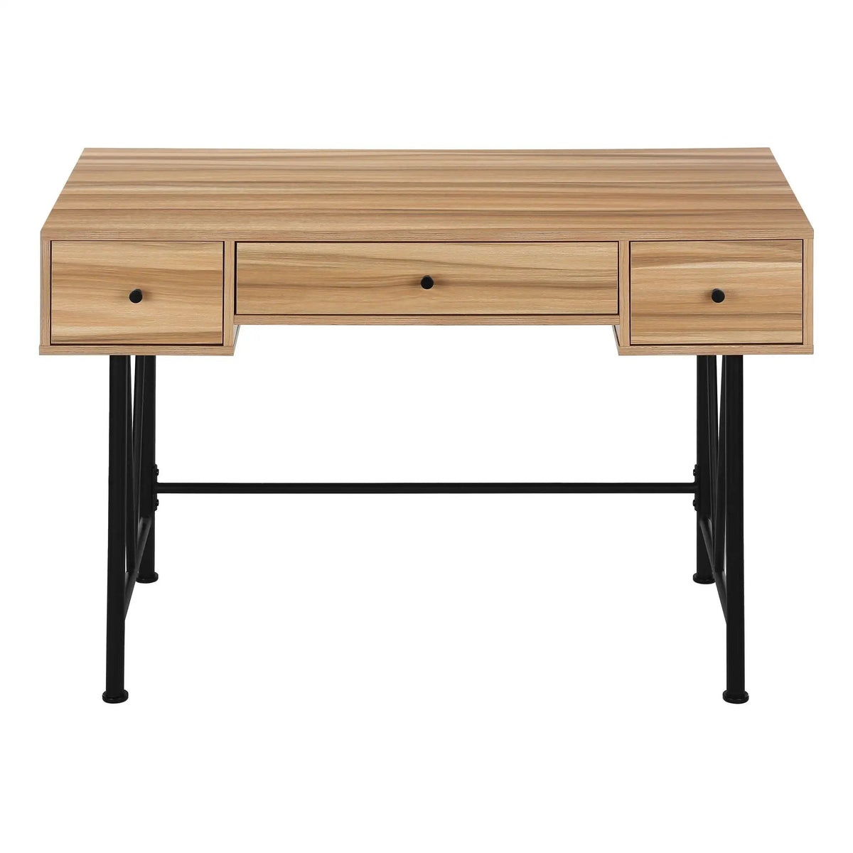 Transitional Computer Desk | Stylish Thick Paneled Design | Two Side Drawers | 30.5 Inch Height