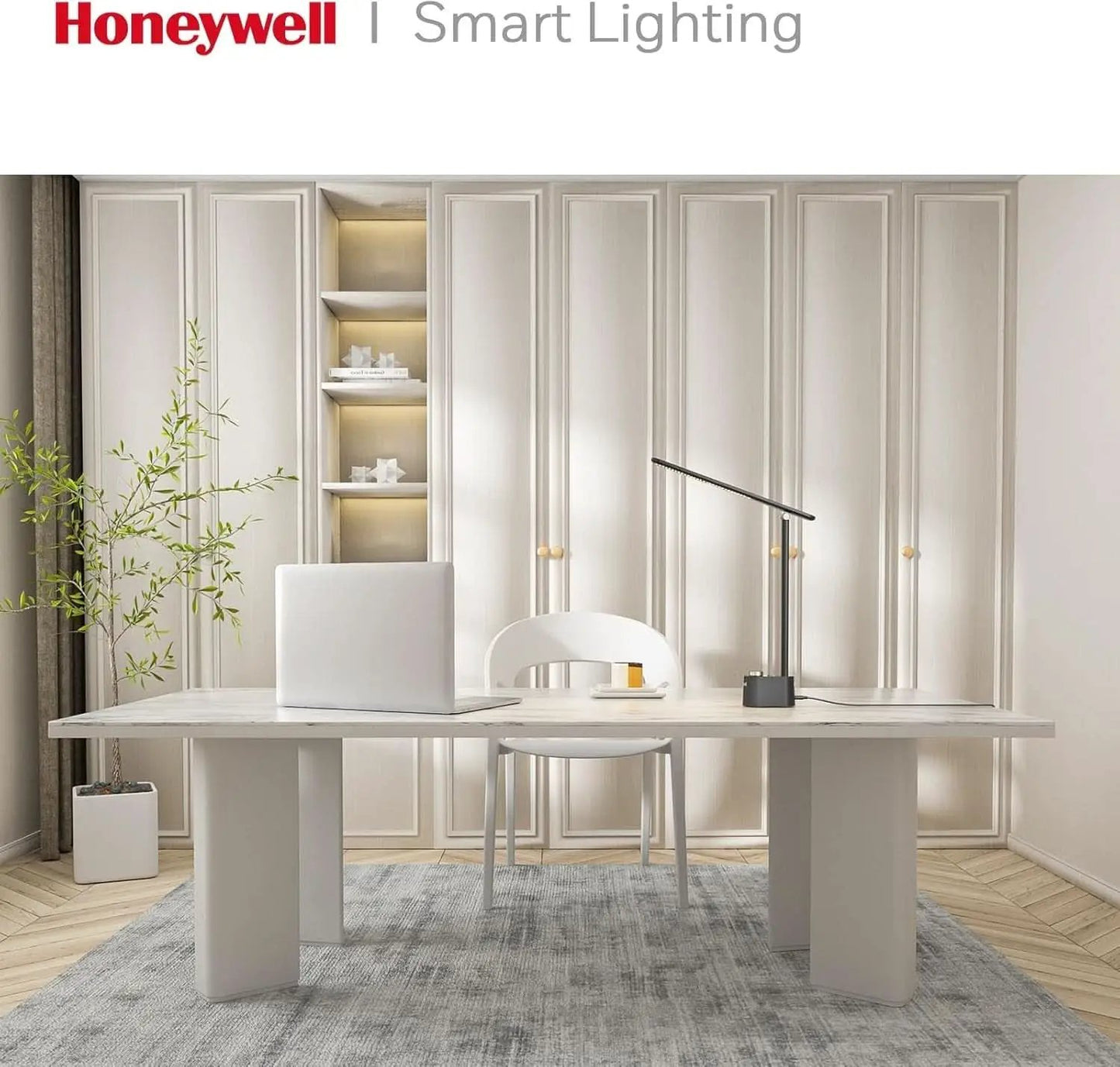 Sunturalux LED Desk Lamp USB Ports Stepless Dimming Black from PriceLows™