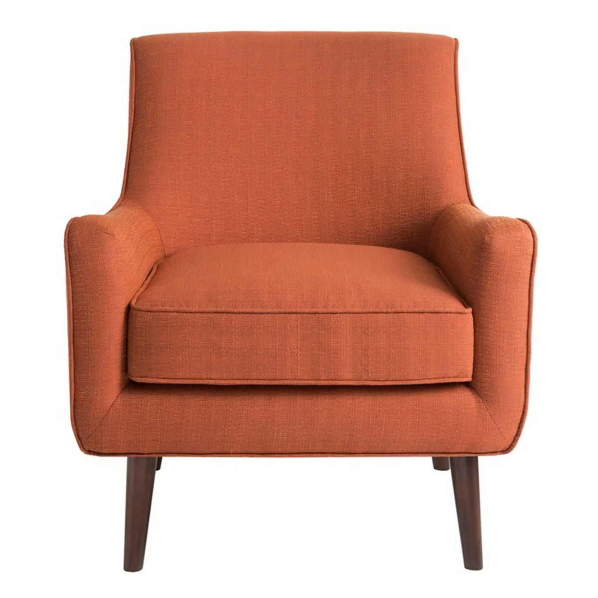 Upholstered Accent Chair | Burnt Orange | Mid-Century Design | Tight Back