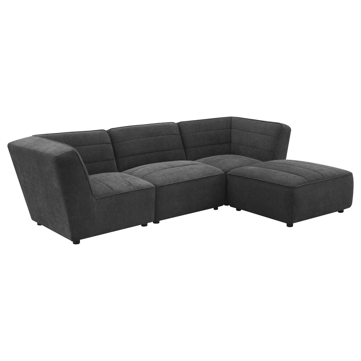Sunny Square Upholstered Ottoman Dark | 35 x 34 x 17 in | Living Room Furniture | Charcoal