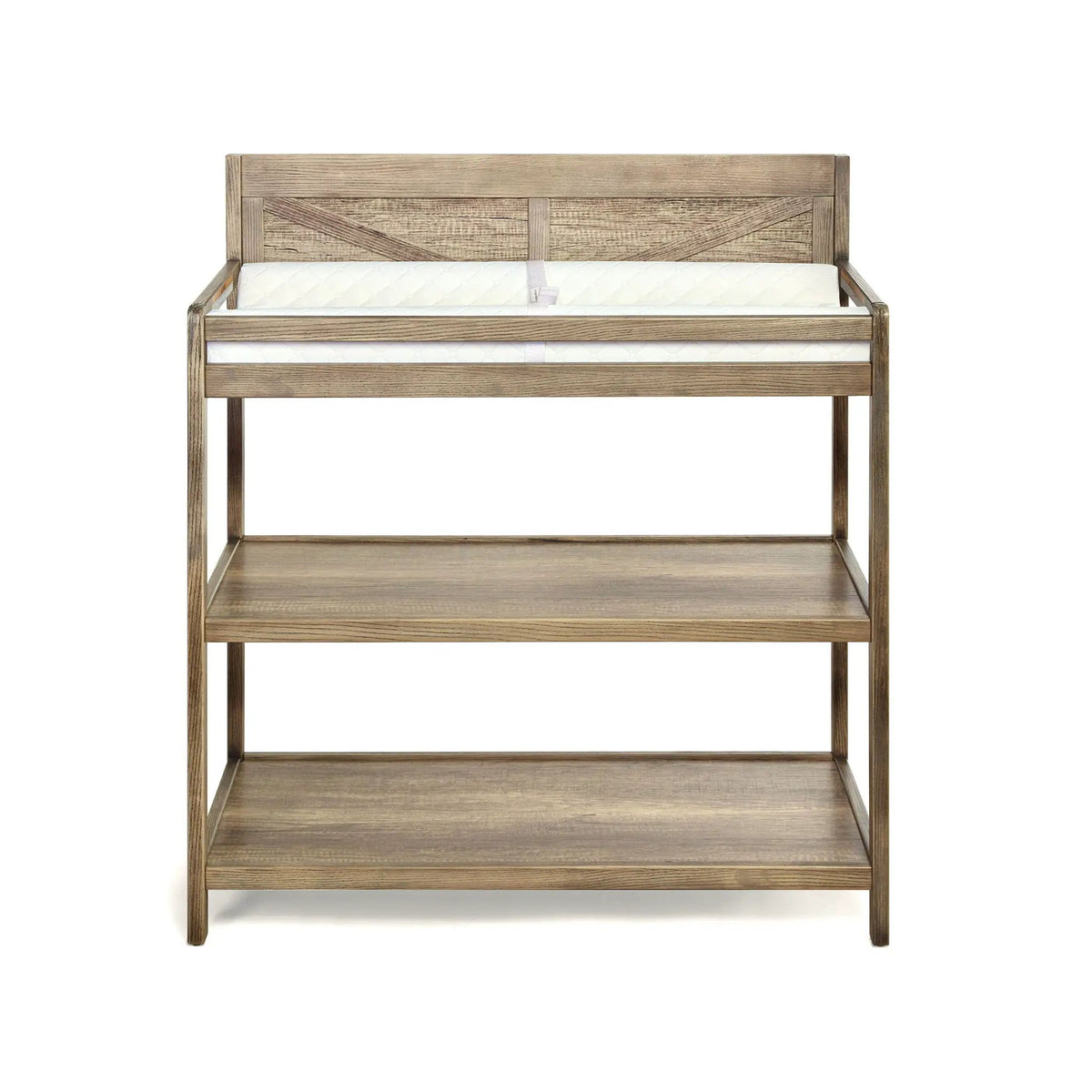 Barnside Changing Table | Vintage Style | 4 Side Rails | Two Storage Shelves