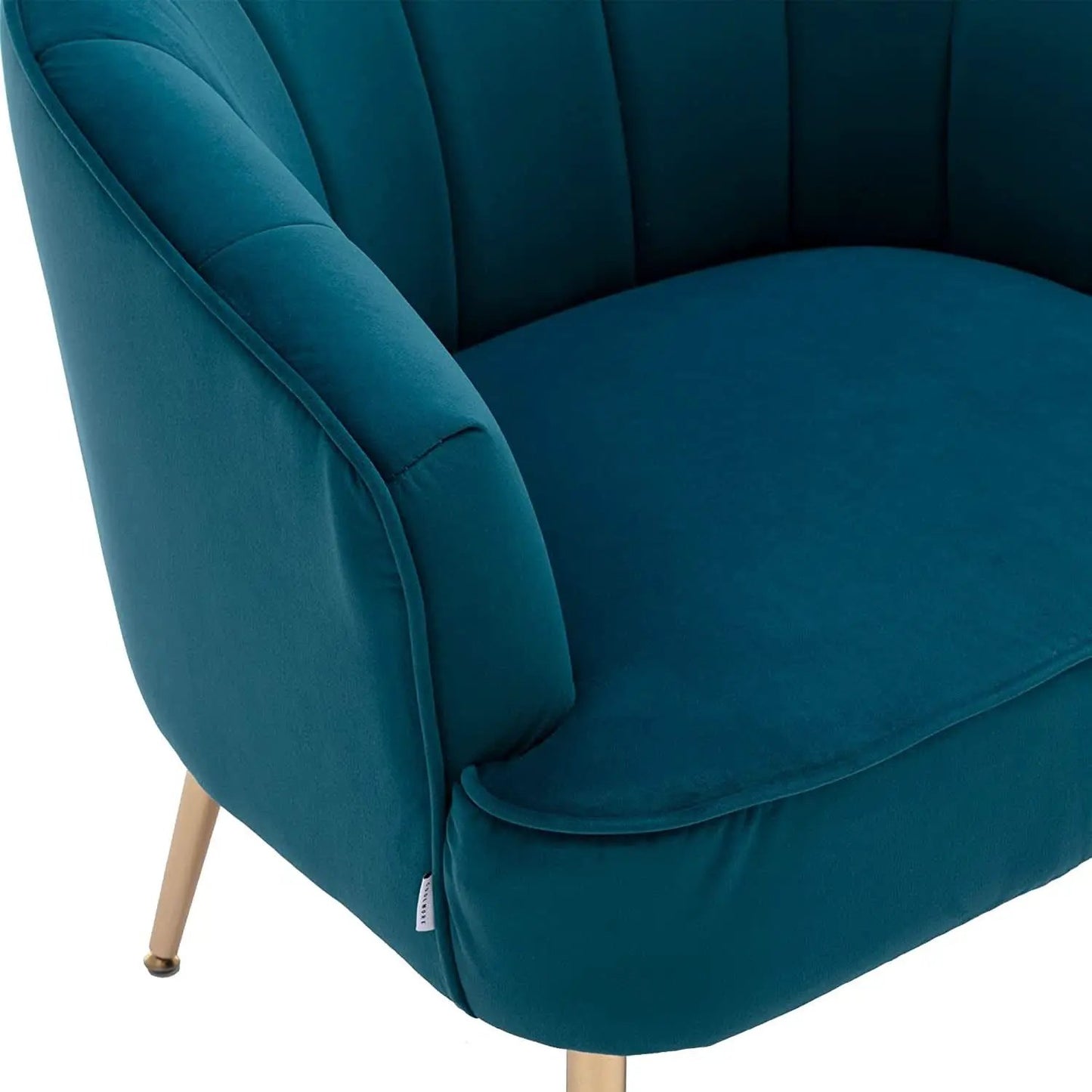 Teal Velvet Accent Chair With Golden Legs Ultra Plush from PriceLows™