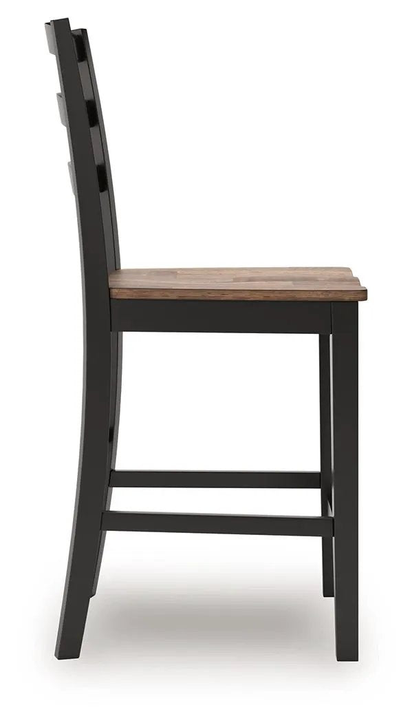 Wildenauer Barstool | Set Of 2 | Brown And Black | 24 Inch Seat Height