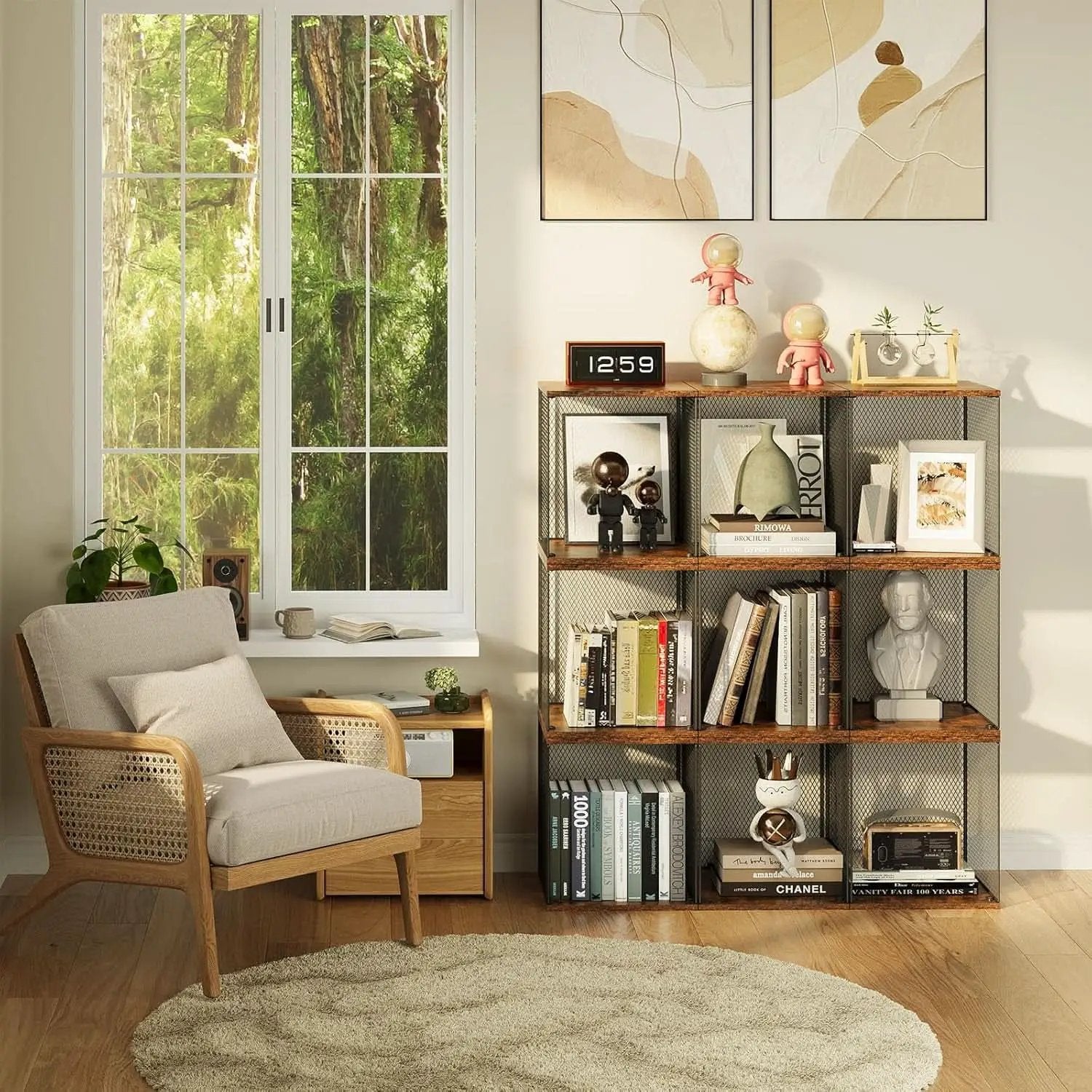2 Cube Stackable Book Shelves Organizer Black Brown Wood For Kids Rooms And Living Spaces from PriceLows™