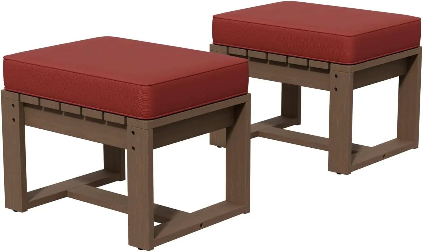 Natural Cedar Outdoor Ottomans With Removable Cushions from PriceLows™