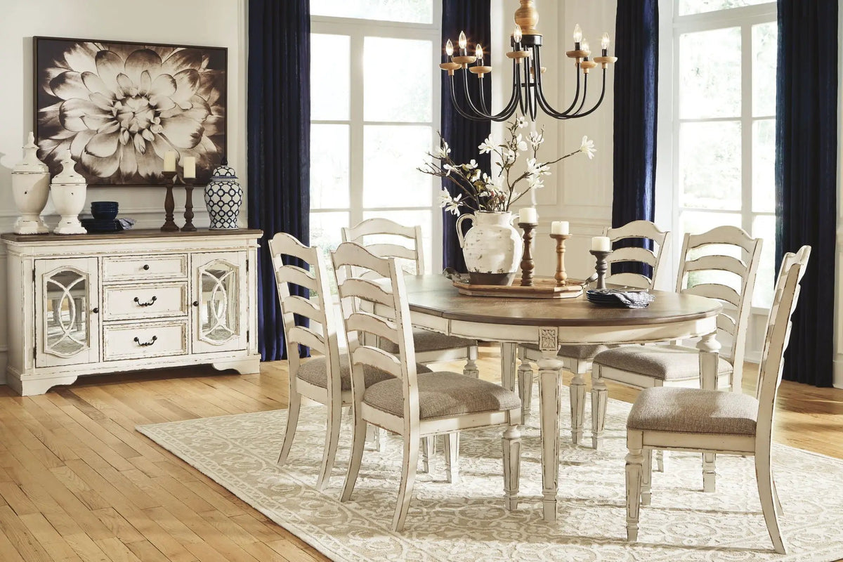 Realyn Oval Dining Table Set | 5-Piece | Traditional Cottage Design | Antiqued Two-Tone Finish