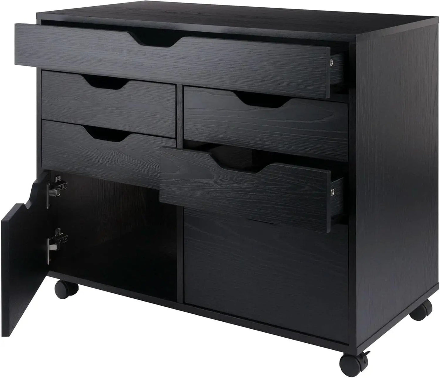 Black Halifax Two Door Storage Cabinet With Four Drawers from PriceLows™