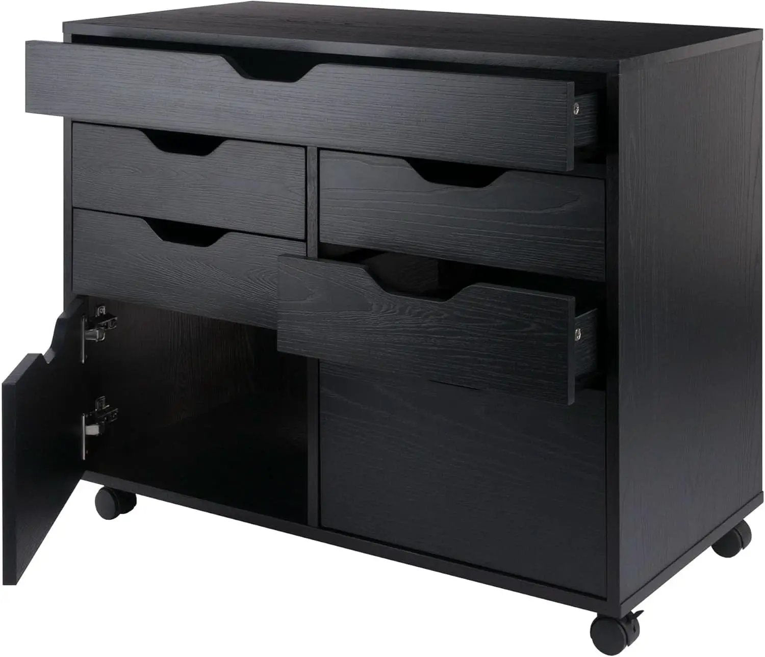 Black Halifax Two Door Storage Cabinet With Four Drawers from PriceLows™