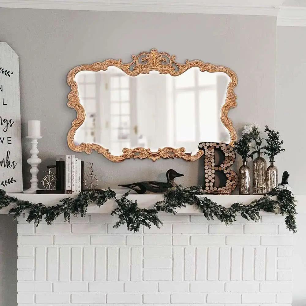 Antiqued Talida 27 X 38 Inch Gold Leaf Wall Mirror from PriceLows™