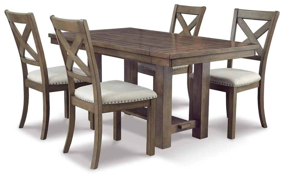 Moriville Rectangular Dining Room Extension Table | 36 x 86 x 30.13 in | Engineered Wood & Veneer | Grayish Brown