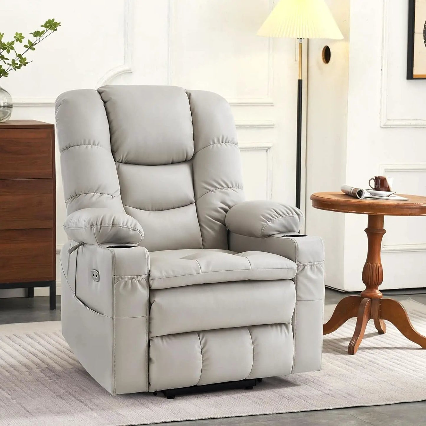 Large Dual Motor Power Lift Recliner With Massage And Heat from PriceLows™