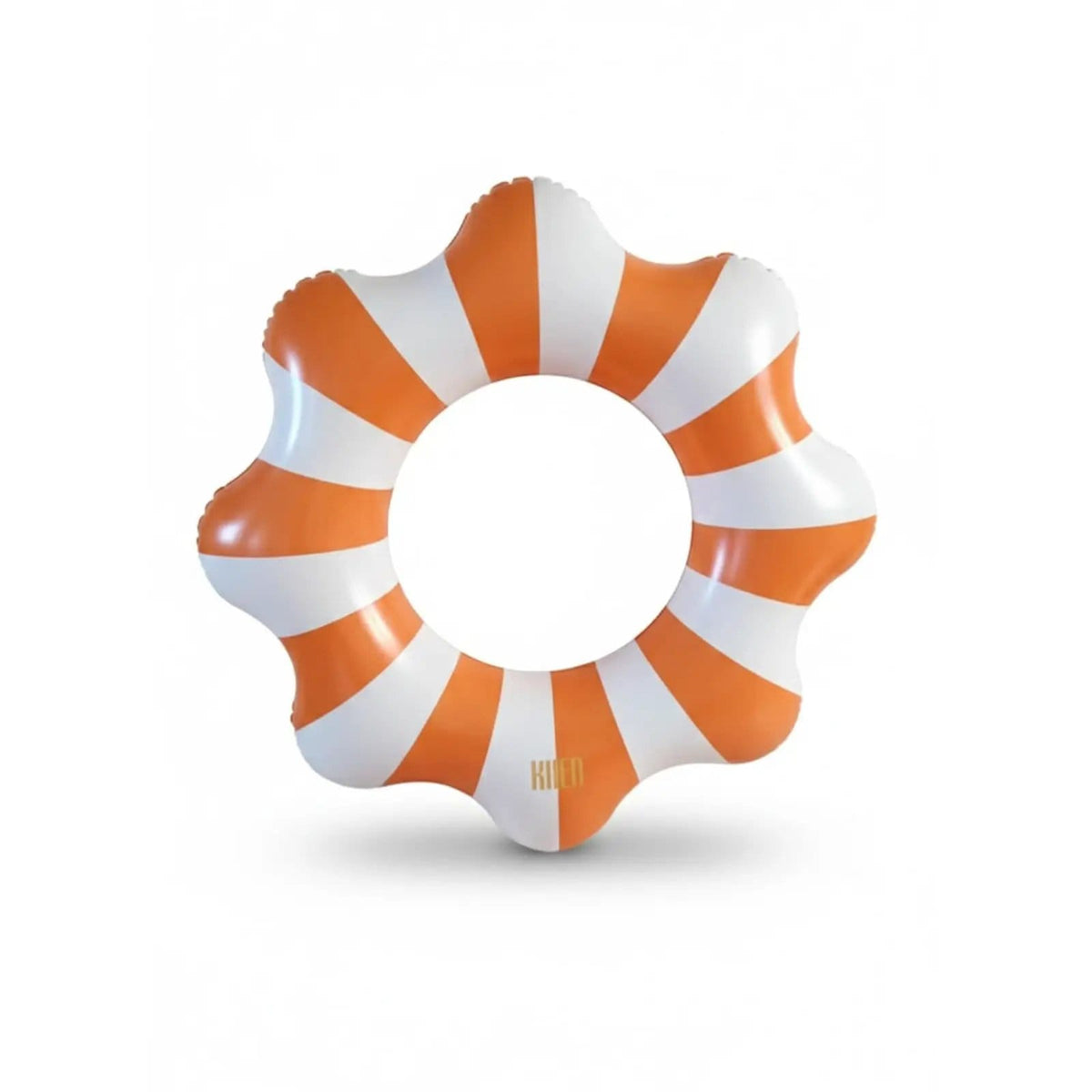 Amalfi Scalloped Inflatable Tube Pool Float Ring - Orange & White | Home Decor | Gift Ready