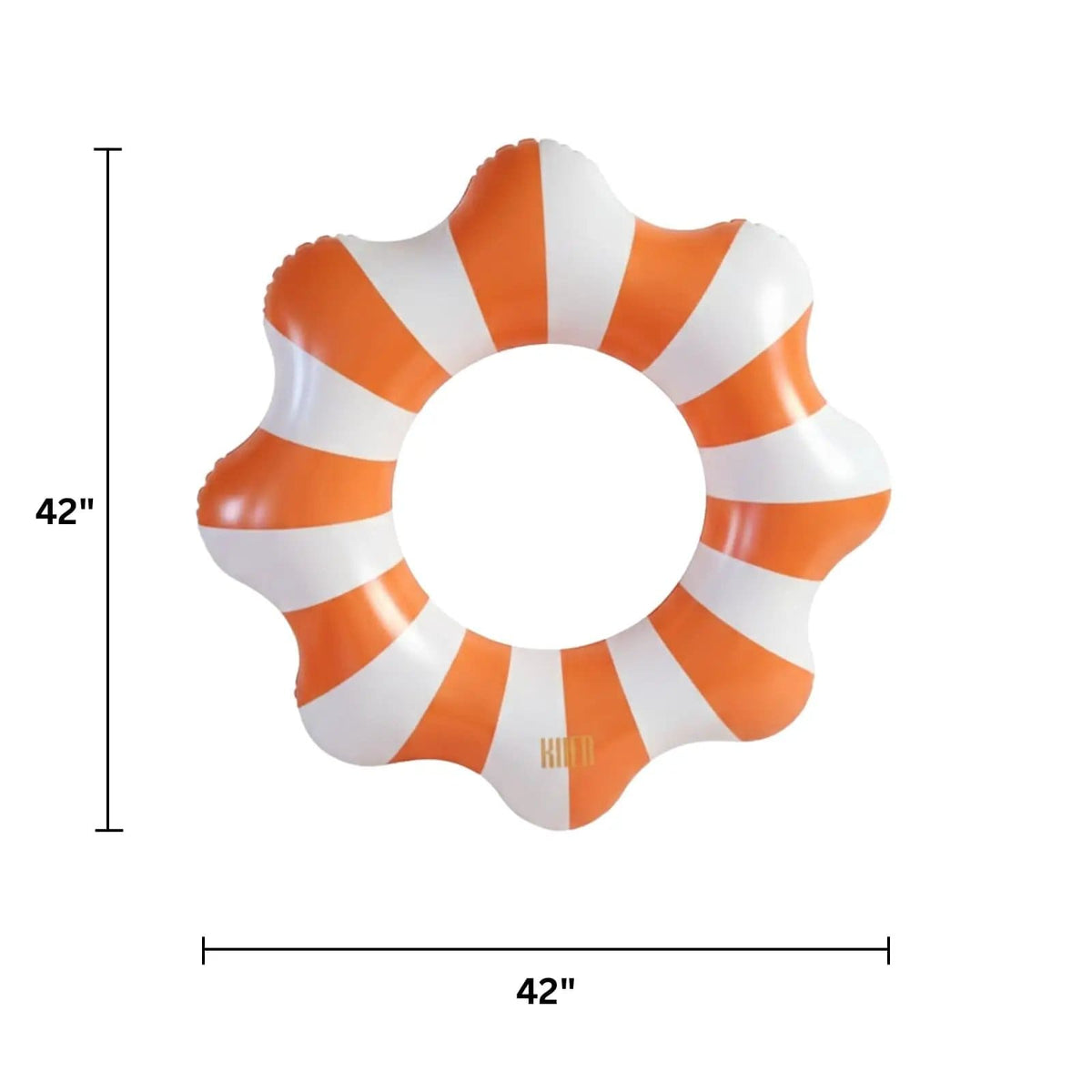 Amalfi Scalloped Inflatable Tube Pool Float Ring - Orange & White | Home Decor | Gift Ready