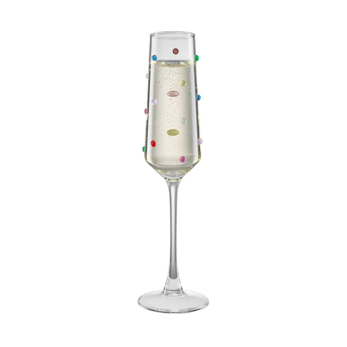 Khen Confetti Flute - | 6.59 oz | Set of 2 | Glass