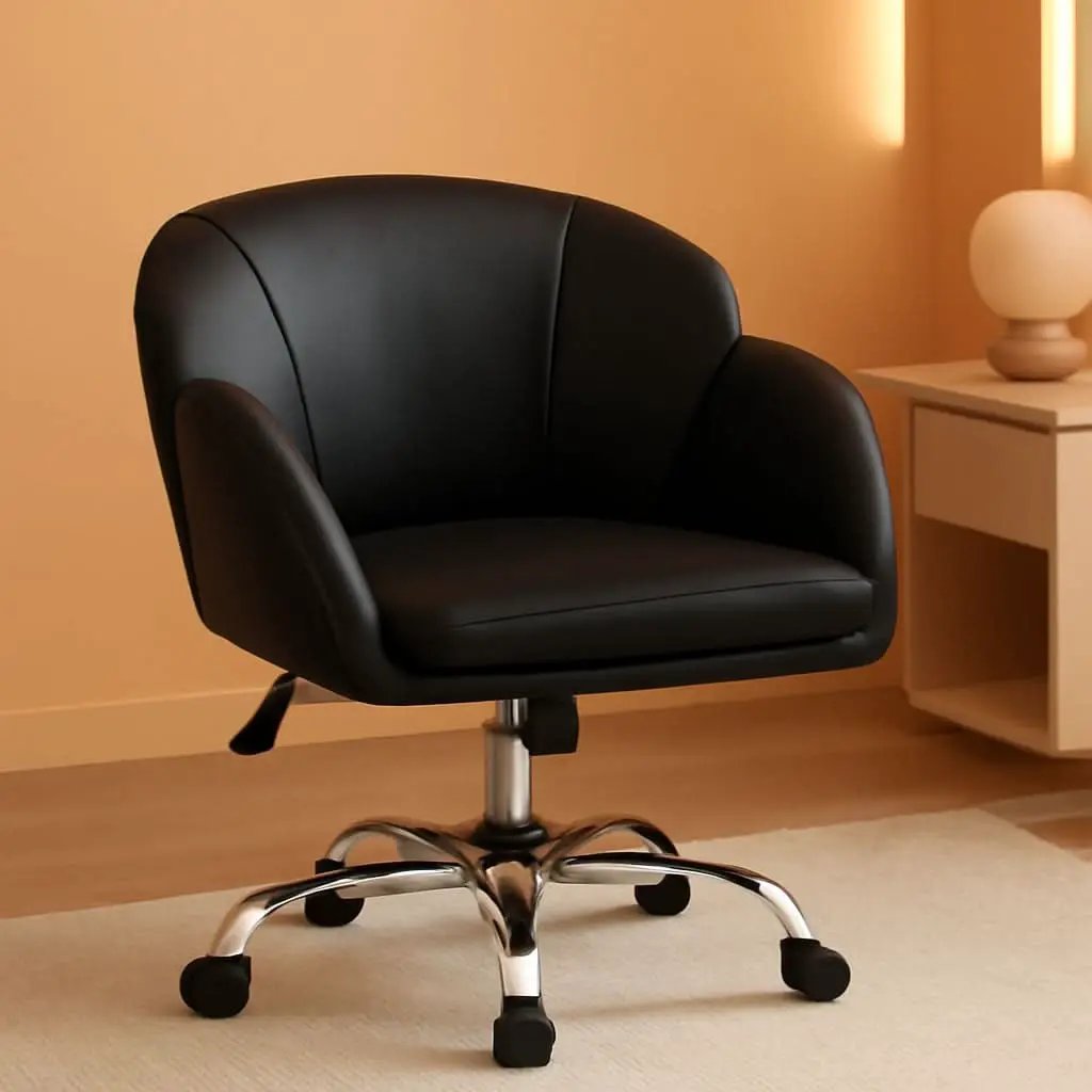 Black Velvet Upholstered Swivel Desk Chair For Office from PriceLows™