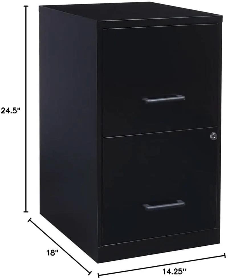 Metal 2 Drawer Letter File Cabinet Black Office Storage from PriceLows™