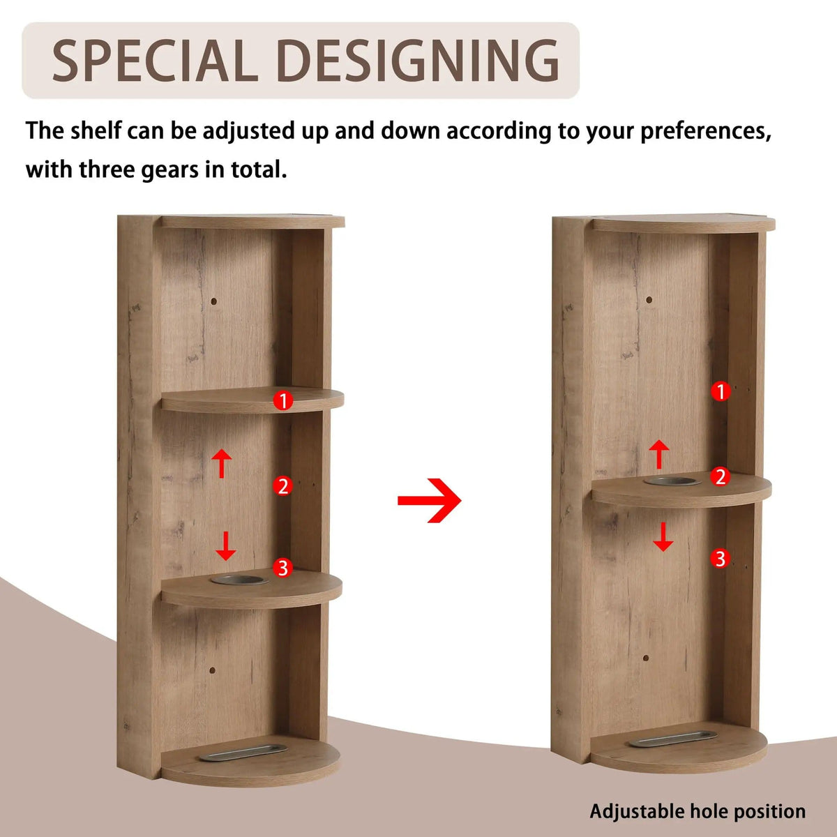 Bathroom Wall Mounted Storage Rack With Float Mounting Design Wall Shelf | 2 Pieces | Plywood | Bathroom