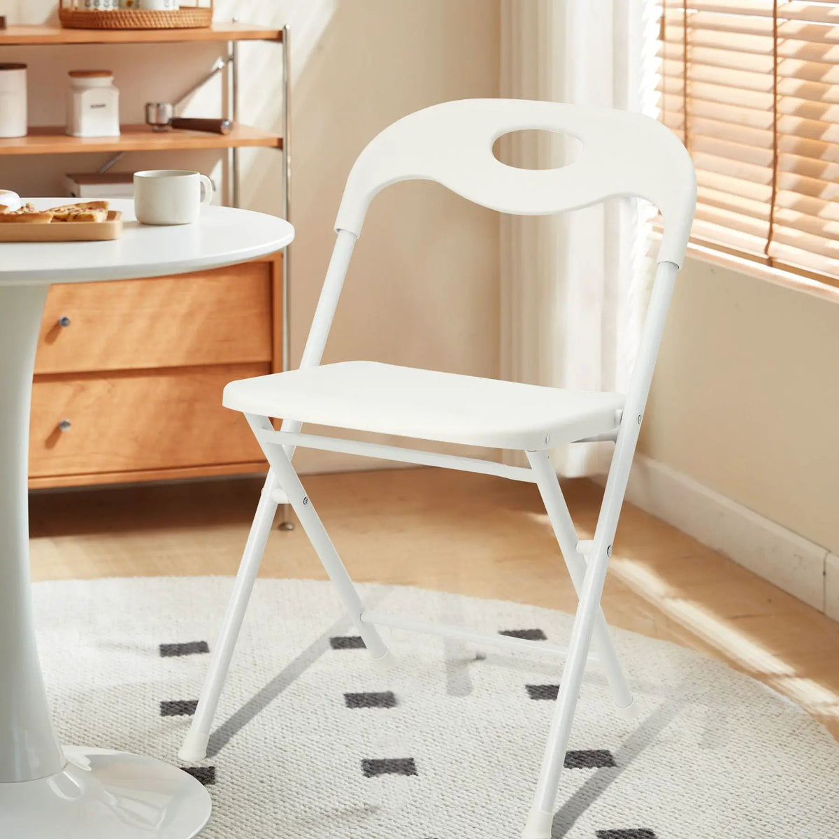 Folding Chairs | Set Of 4 | White | Stackable And Waterproof