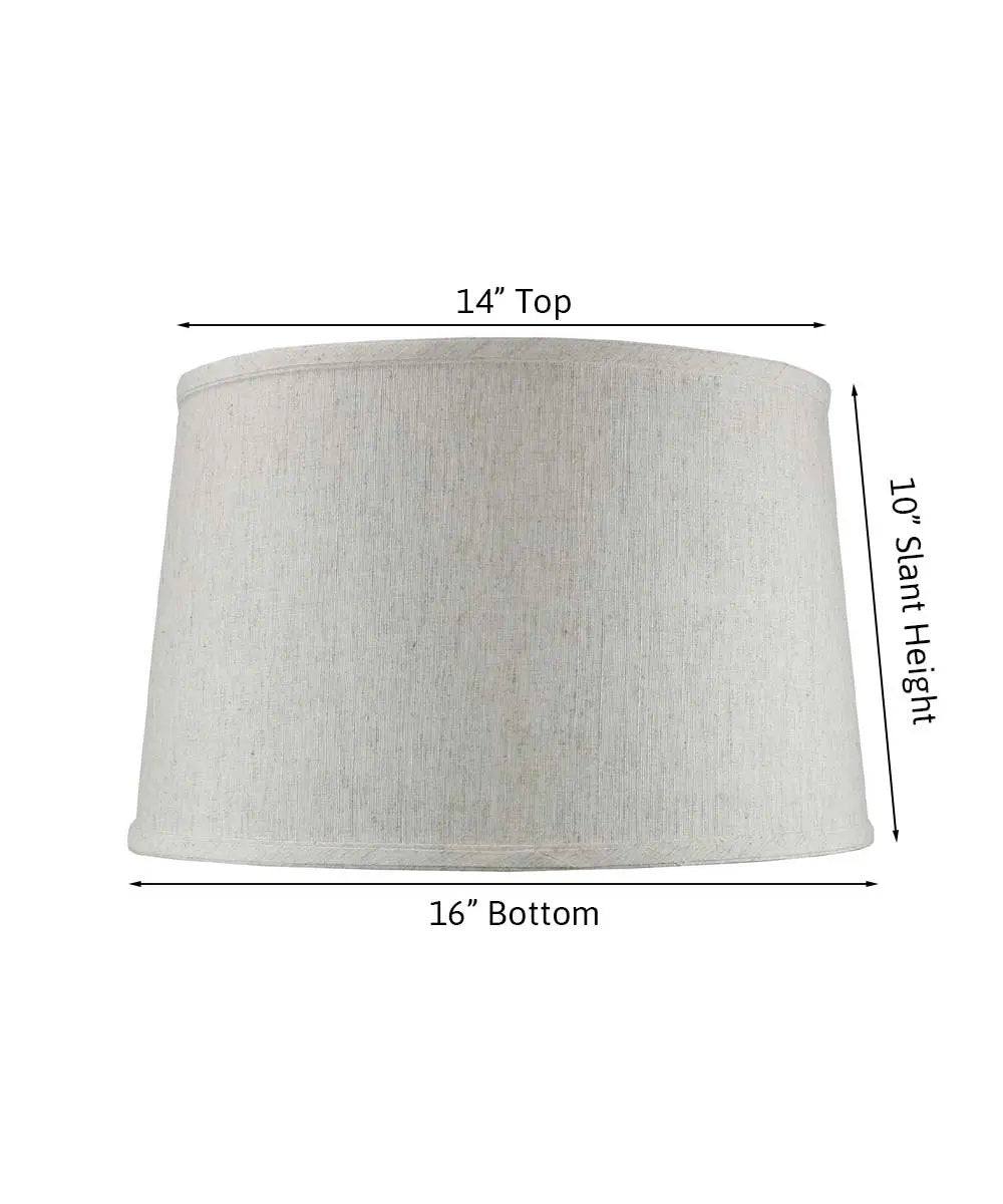 Lamp Shade | 16W X 10H Shallow Drum | Hard Back | Textured Oatmeal