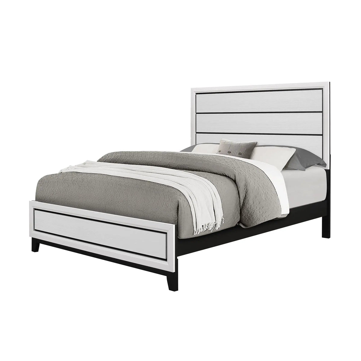 Mirage Panel Bed | Contemporary Panel Headboard | Rubber Wood Construction | 86 Inch Length