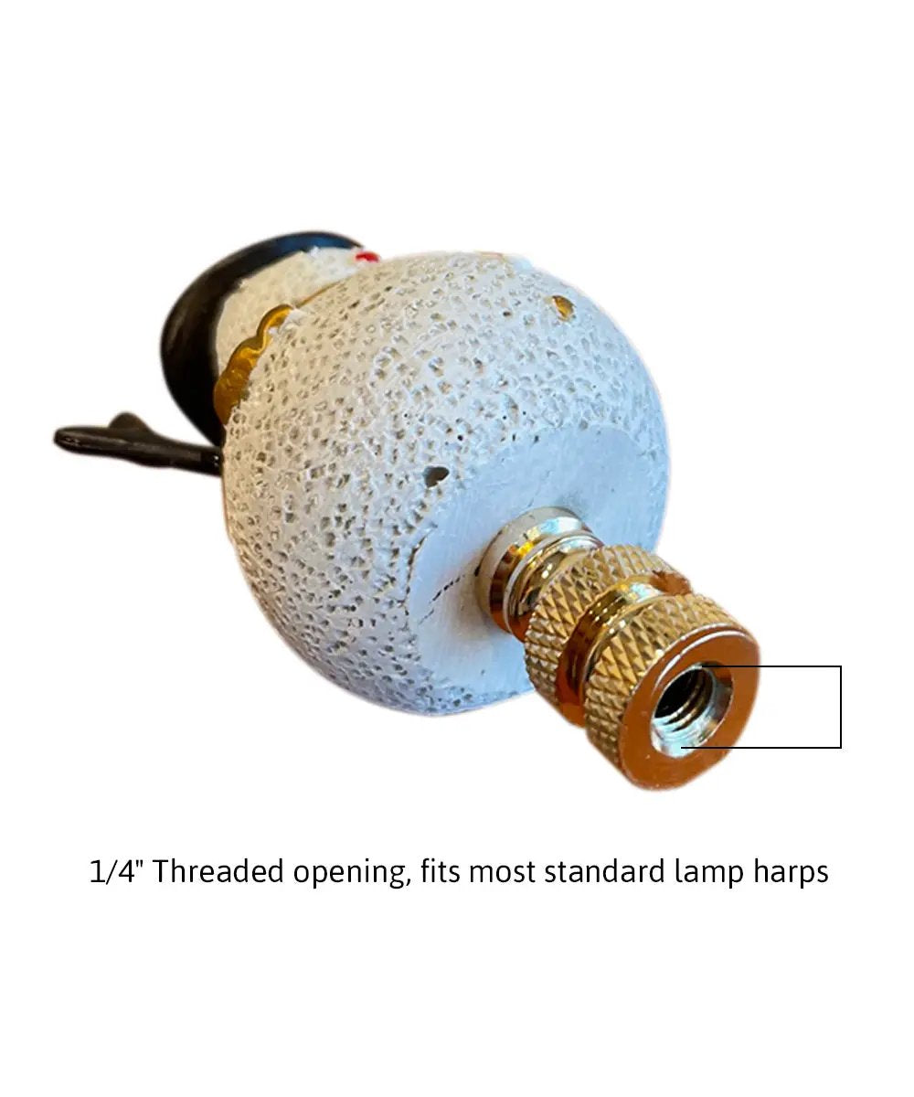 Lamp Finial | Christmas Snowman Theme | Silver Gold Finish | 3.7 Inch Size
