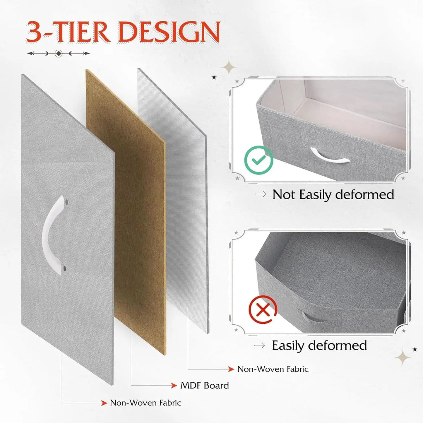 Light Grey Fabric Dresser 5 Drawer Organizer Storage Solution from PriceLows™