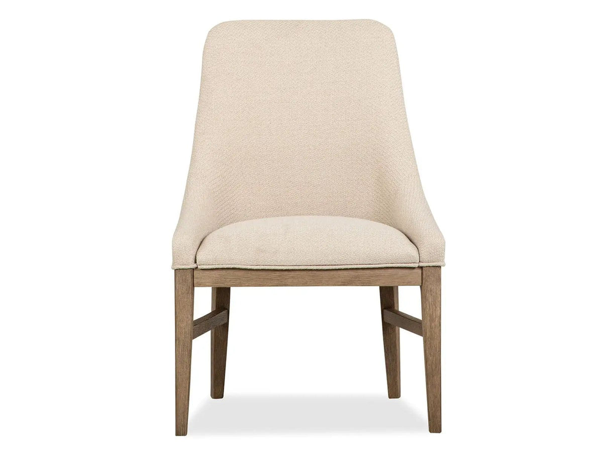 Tristan Upholstered Arm Chair (Set of 2) | 26.84 x 25.13 x 38 in | Oak Veneer & Metal | Swiss Coffee