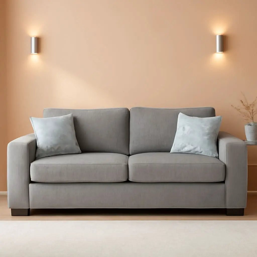 Queen Sofa Sleeper Light Gray Chenille Upholstered from PriceLows™