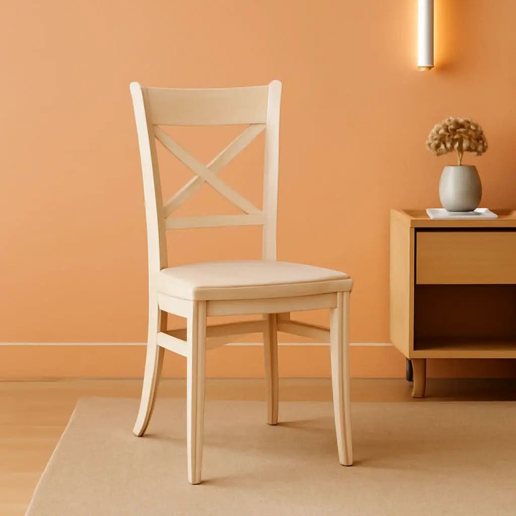 Set Of 2 35.8 In Parawood X Back Dining Chairs Unfinished from PriceLows™