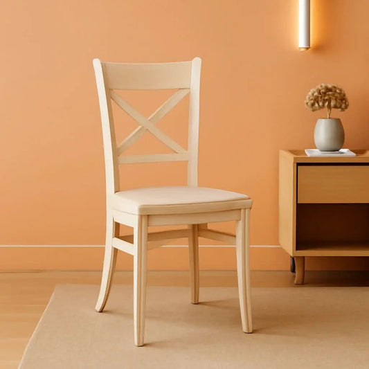 Set Of 2 35.8 In Parawood X Back Dining Chairs Unfinished from PriceLows™