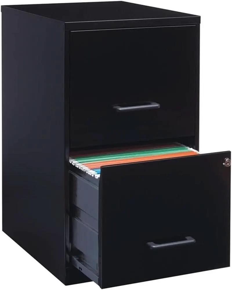 Metal 2 Drawer Letter File Cabinet Black Office Storage from PriceLows™