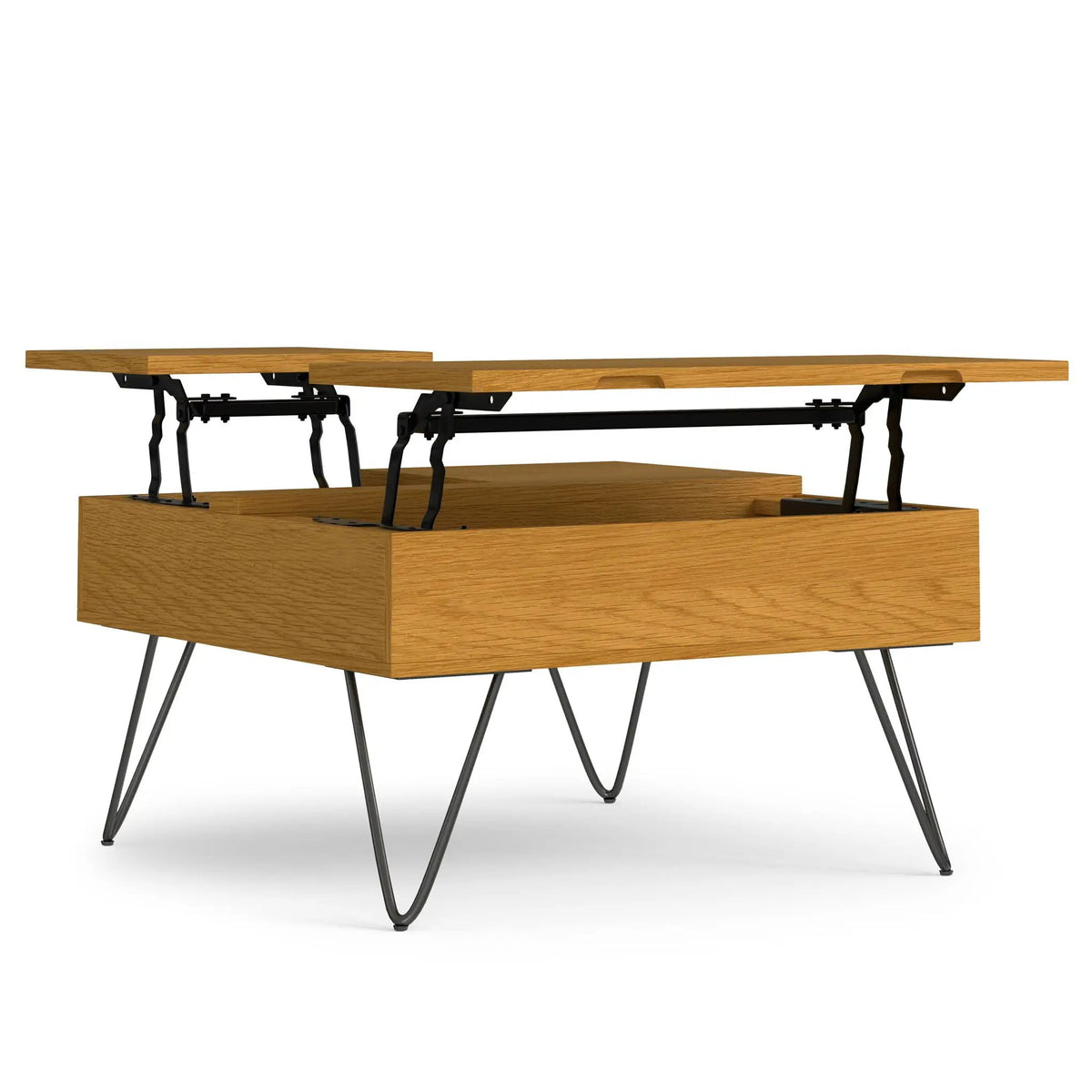 Hunter Lift Top Coffee Table | Handcrafted Solid Mango Hardwood | Split Lift Top | Large Storage Area