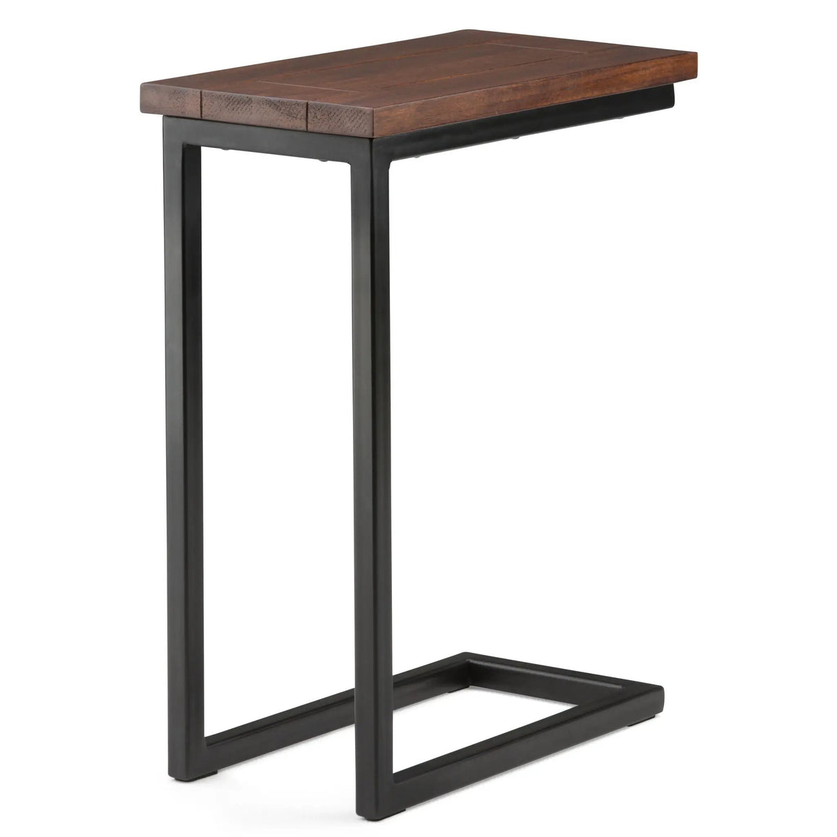 Skyler C-Shaped Side Table | Handcrafted | Powder-Coated Metal Base | Slide-Under Design