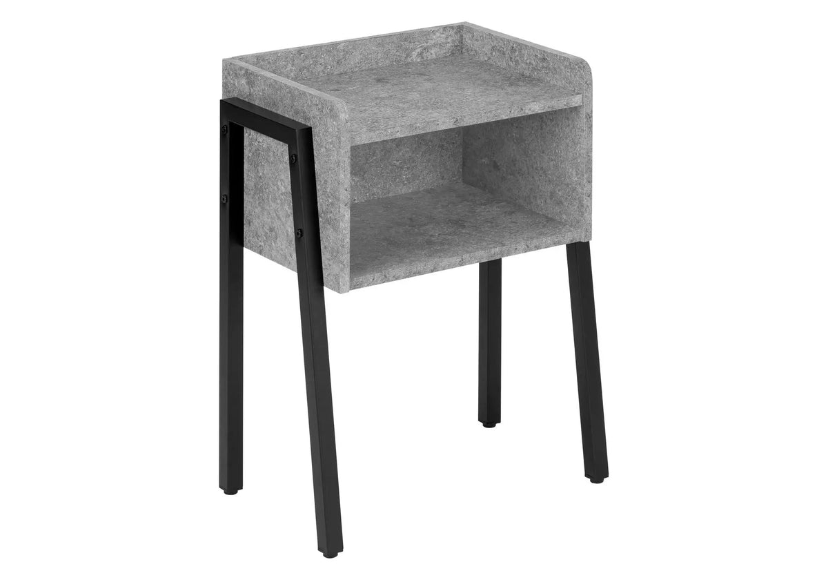 2-Tier Accent Side Table | Rectangular Top | Storage Cubby | Contemporary Design