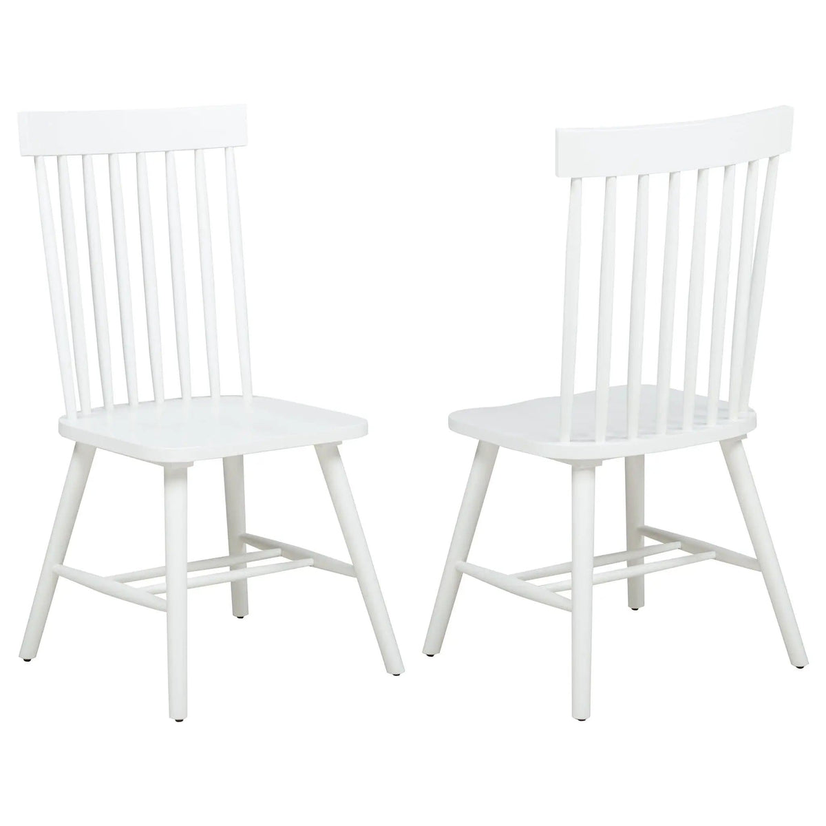 Andrews Windsor Spindle Back Dining Side Chair White (Set of 2) | 19 x 21.25 x 39.25 in | Rubberwood & Veneer | Dining Room