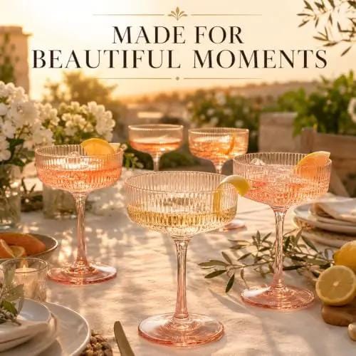 Madrid Acrylic Champagne Coupe Cocktail Glassware | 7.7 oz | Set of 6 | Acrylic