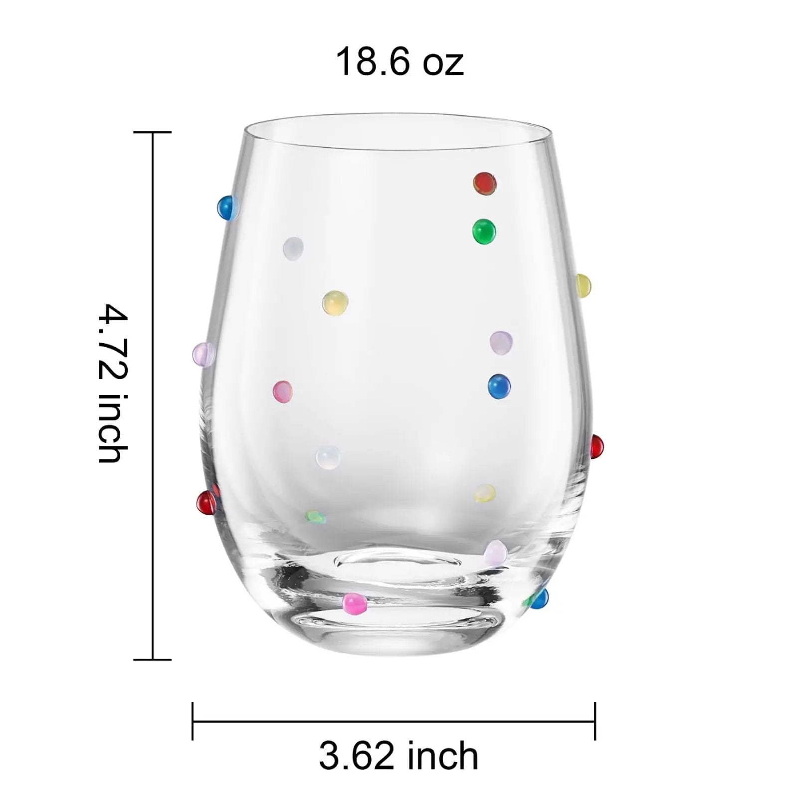 Khen Confetti Stemless Wine - Set of 2 from PriceLows™