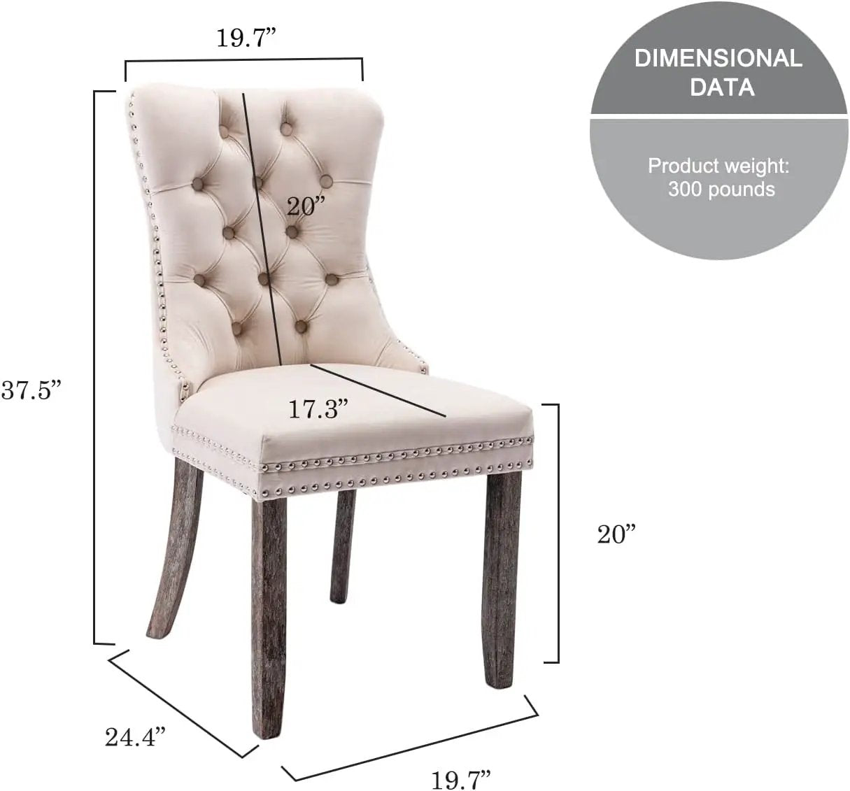 Velvet Dining Chairs Set of 6, Tufted Dining Room Chairs with Button Back, Nailhead Trim, Upholstered Dining Chairs for Kitchen, Bedroom, Restaurant (Beige) from PriceLows™