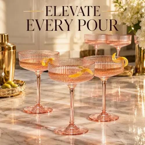 Madrid Acrylic Champagne Coupe Cocktail Glassware | 7.7 oz | Set of 6 | Acrylic