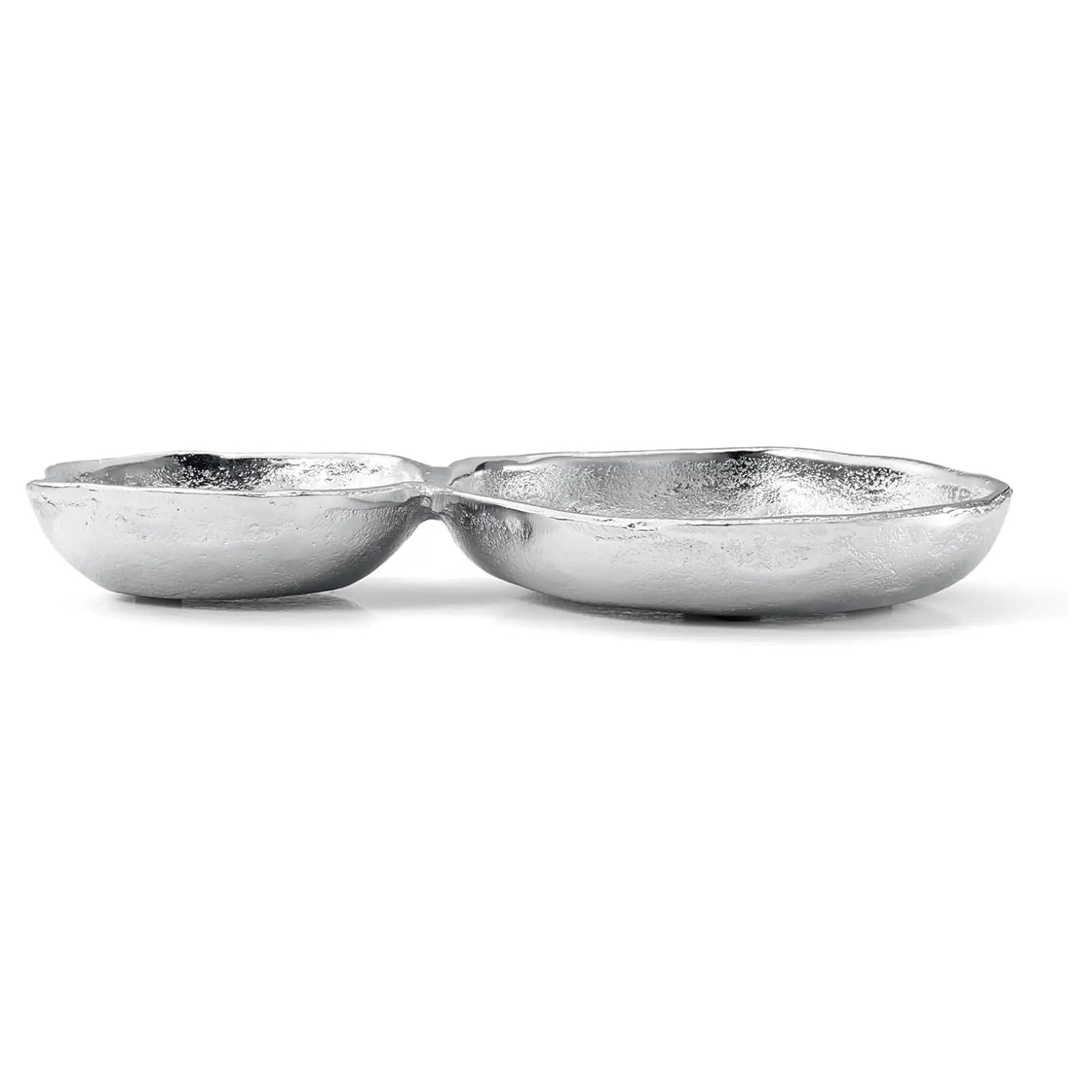 2 Cluster Decorative Bowls Bright Silver Snack Tray Bowl Chip from PriceLows™