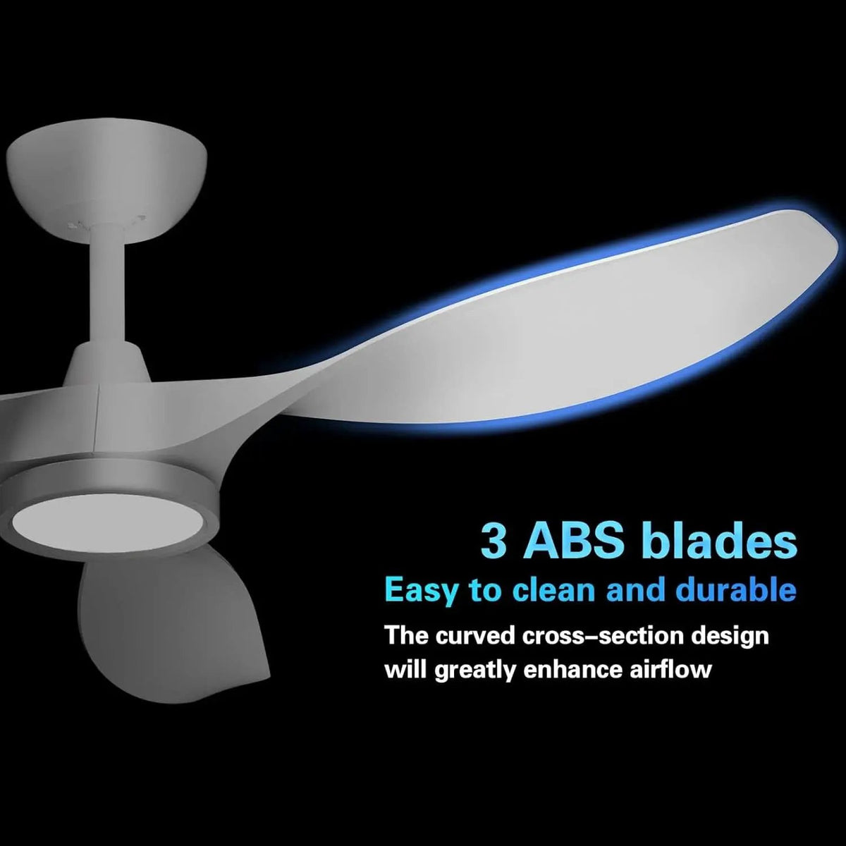 52 Inch White Energy Efficient Ceiling Fan With LED Light from PriceLows™