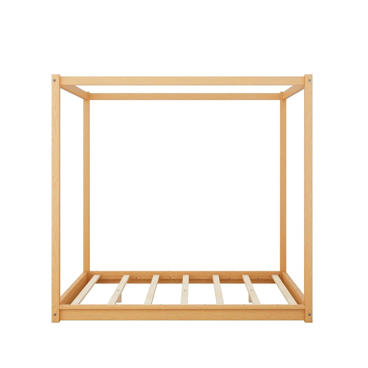 Canopy Platform Bed | Solid Pine Wood | Airflow Slats