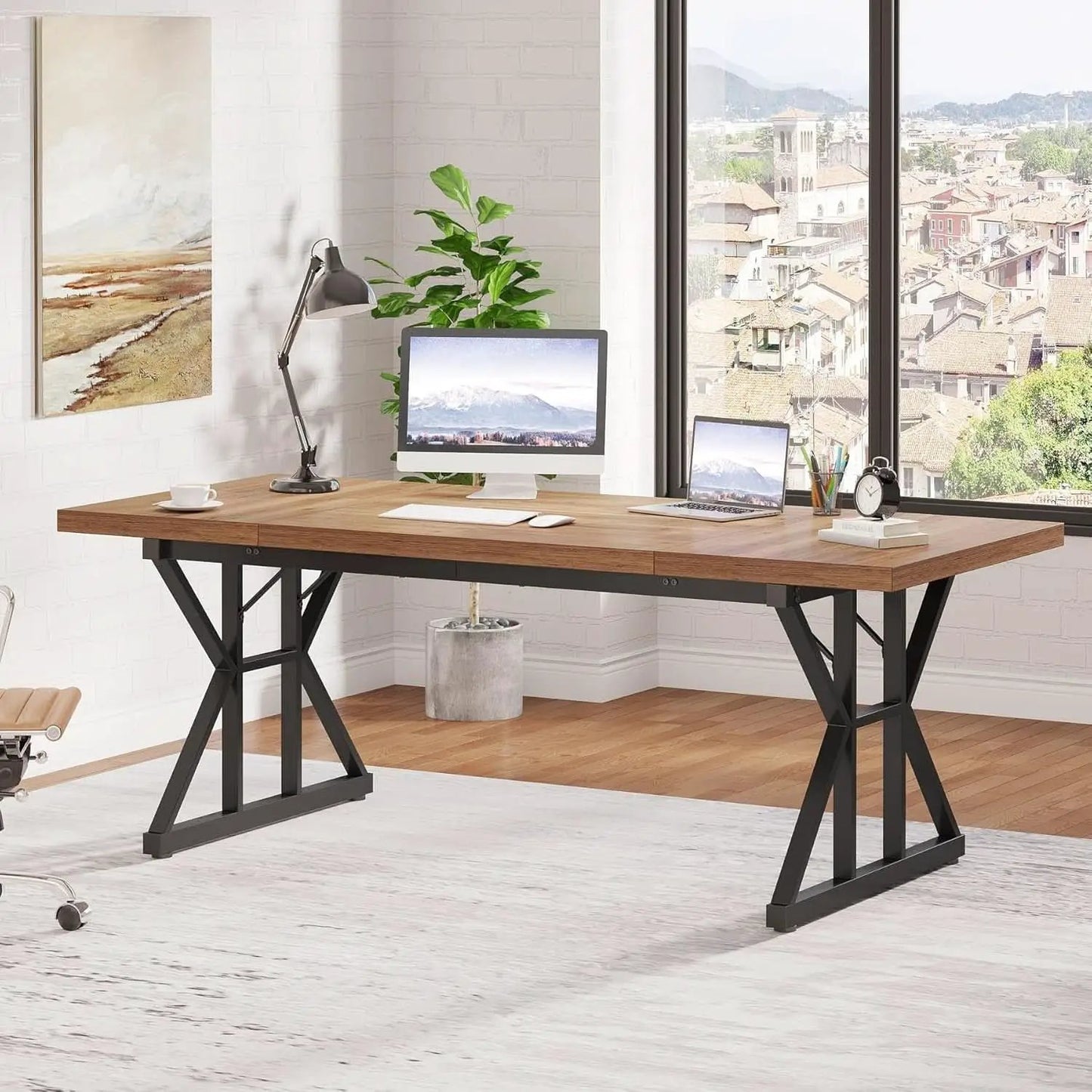 70.8 Inch Executive Desk Large Modern Home Office Desk from PriceLows™