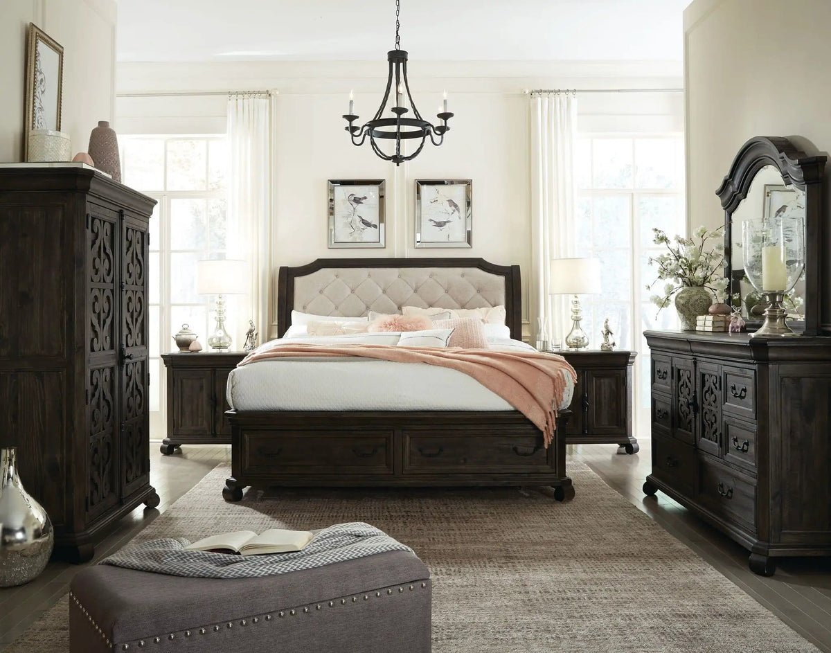 Bellamy Drawer Nightstand | 18 x 30 x 28 in | Veneer | Peppercorn