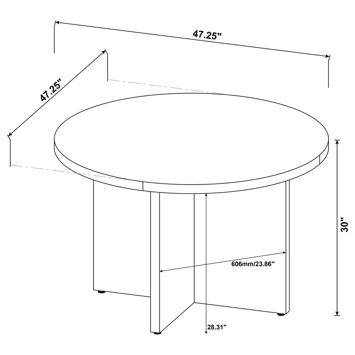 Jamestown Round 47-inch Composite Wood Dining Table Mango | 47.25 x 47.25 x 30 in | Wood | Dining Room