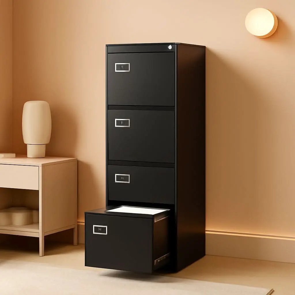 Locking 4 Drawer Vertical File Cabinet For Office Use from PriceLows™